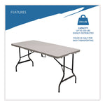 IndestrucTable Classic Bi-Folding Table, Rectangular, 60" x 30" x 29", Platinum