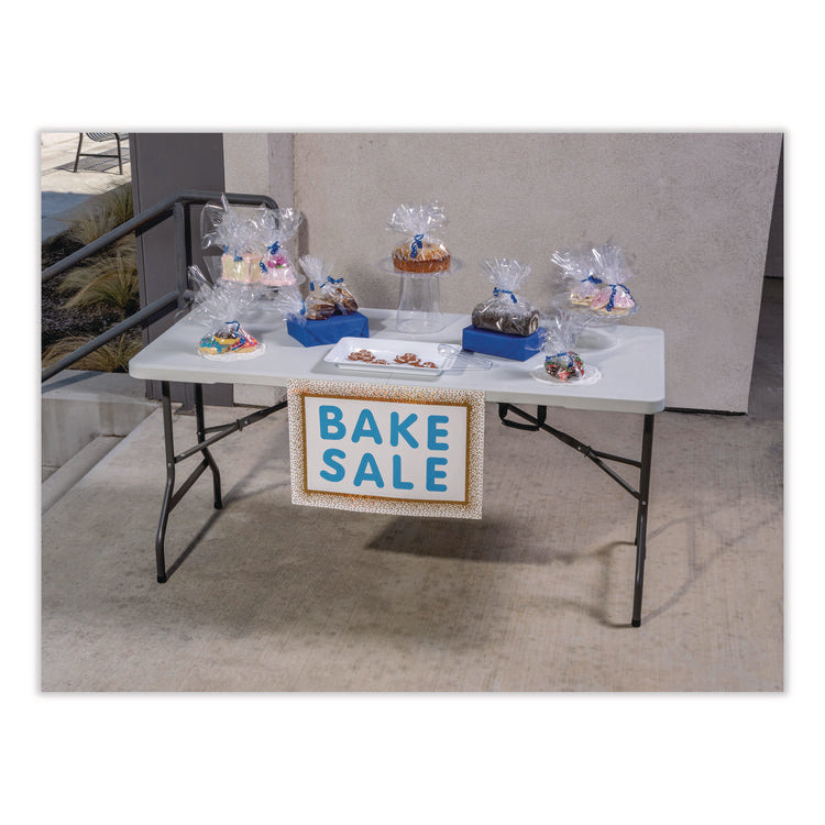 IndestrucTable Classic Bi-Folding Table, Rectangular, 60" x 30" x 29", Platinum