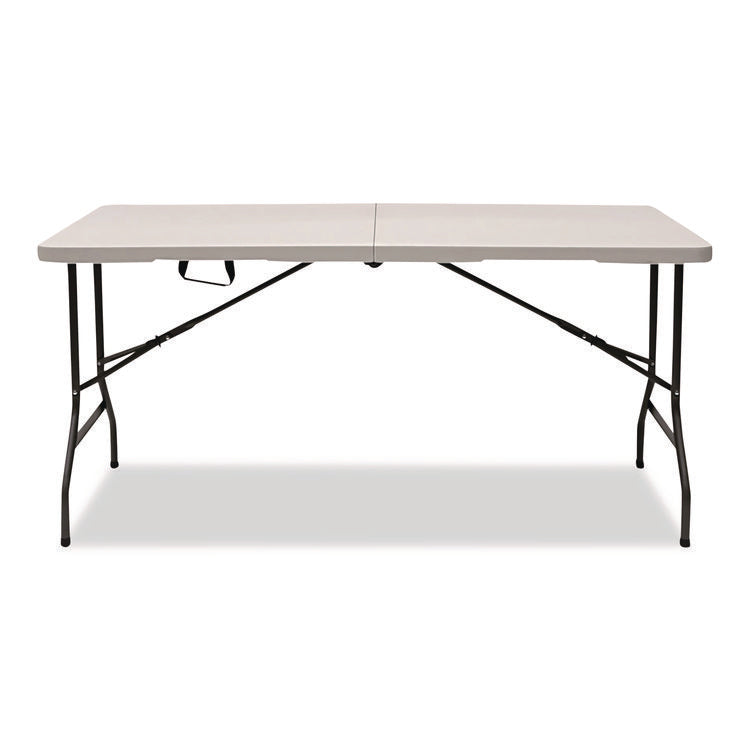 IndestrucTable Classic Bi-Folding Table, Rectangular, 60" x 30" x 29", Platinum