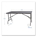 IndestrucTable Classic Bi-Folding Table, Rectangular, 60" x 30" x 29", Charcoal