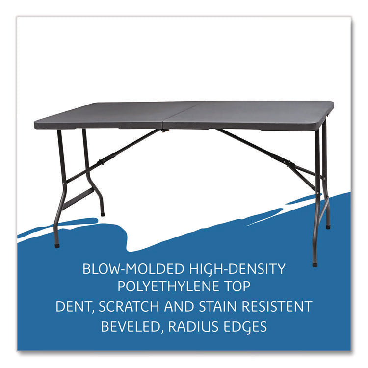 IndestrucTable Classic Bi-Folding Table, Rectangular, 60" x 30" x 29", Charcoal