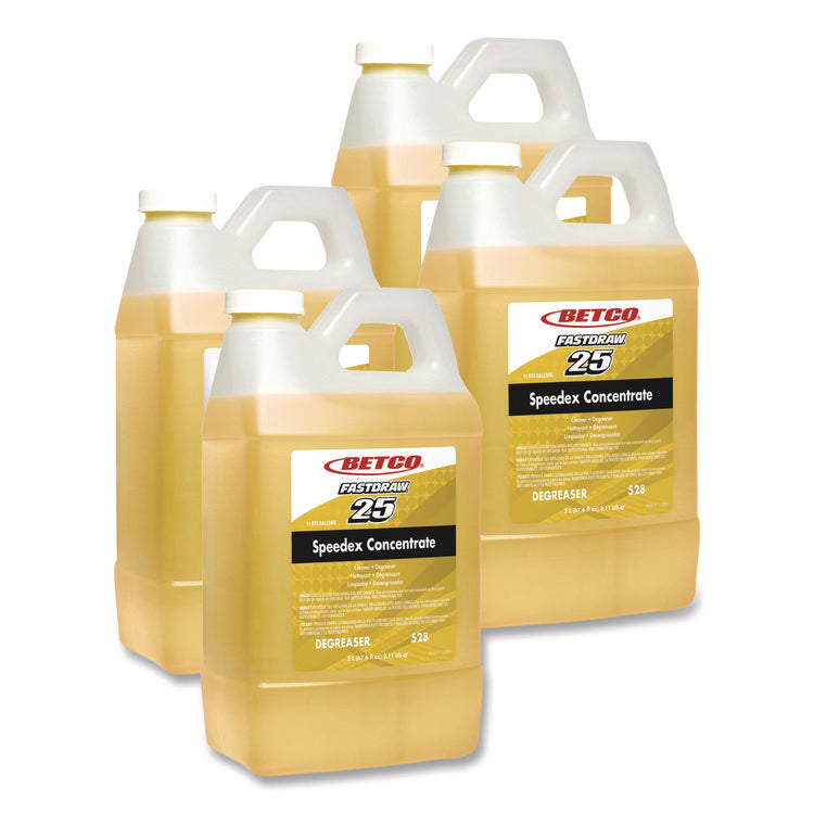Speedex Fastdraw 25 Concentrate Heavy-Duty Degreaser, Lemon Scent, 67.6 Oz Bottle, 4/carton