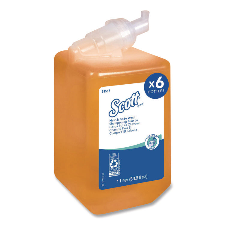 Essential Hair and Body Wash, Citrus Floral Scent, 1 L, 6/Carton