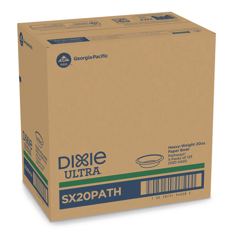 Pathways Heavyweight Paper Bowls, 20 Oz, Green/burgundy, 500/carton