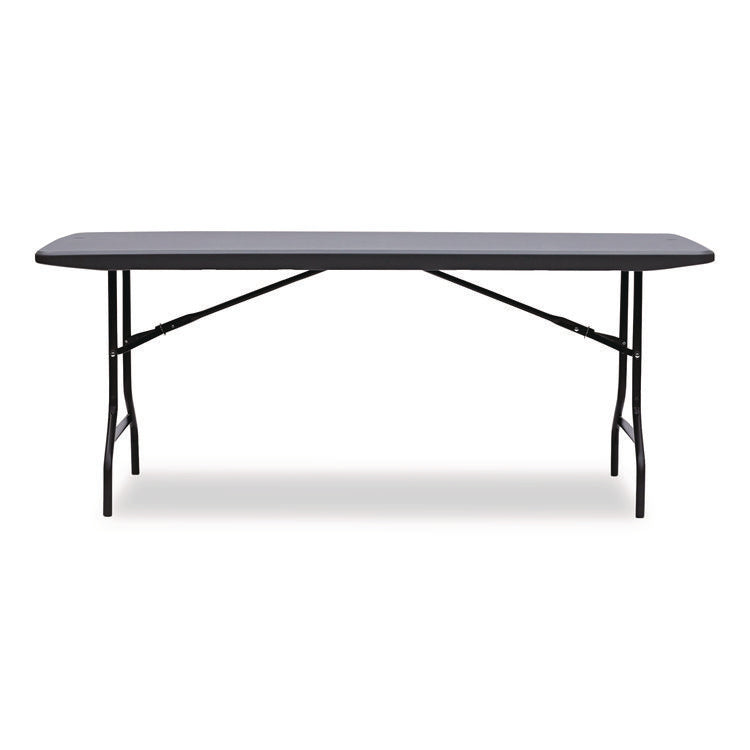IndestrucTable Commercial Folding Table, Rectangular, 72" x 30" x 29", Charcoal Top, Charcoal Base/Legs