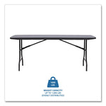 IndestrucTable Commercial Folding Table, Rectangular, 72" x 30" x 29", Charcoal Top, Charcoal Base/Legs
