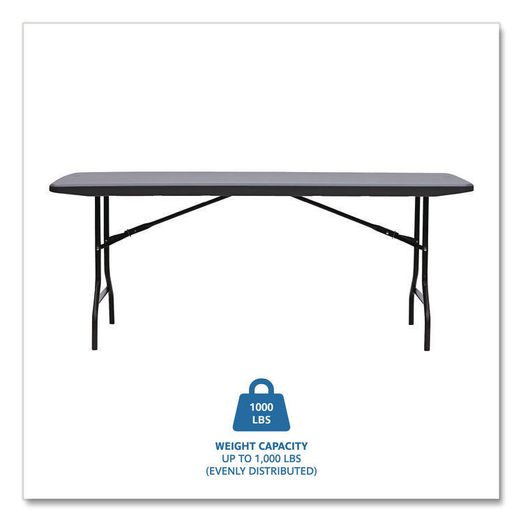 IndestrucTable Commercial Folding Table, Rectangular, 72" x 30" x 29", Charcoal Top, Charcoal Base/Legs