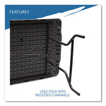 IndestrucTable Commercial Folding Table, Rectangular, 72" x 30" x 29", Charcoal Top, Charcoal Base/Legs