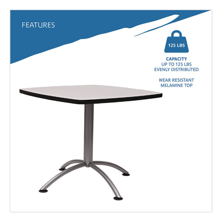 CafeWorks Cafe-Height Table, Square, 36" x 36" x 30", Gray/Silver
