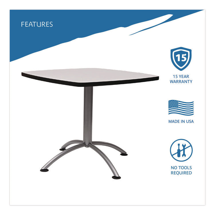 CafeWorks Cafe-Height Table, Square, 36" x 36" x 30", Gray/Silver