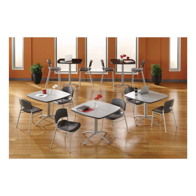 CafeWorks Cafe-Height Table, Square, 36" x 36" x 30", Gray/Silver