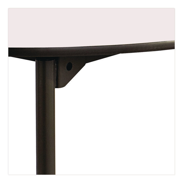 Maxx Legroom Wood Folding Table, Round, 60" x 29.5", Gray/Charcoal