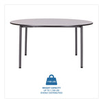 Maxx Legroom Wood Folding Table, Round, 60" x 29.5", Gray/Charcoal
