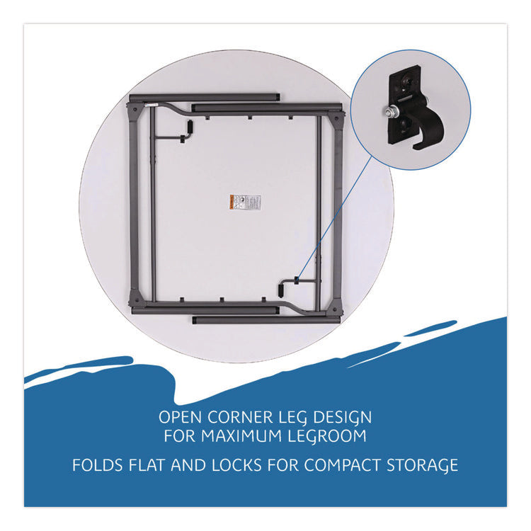 Maxx Legroom Wood Folding Table, Round, 60" x 29.5", Gray/Charcoal