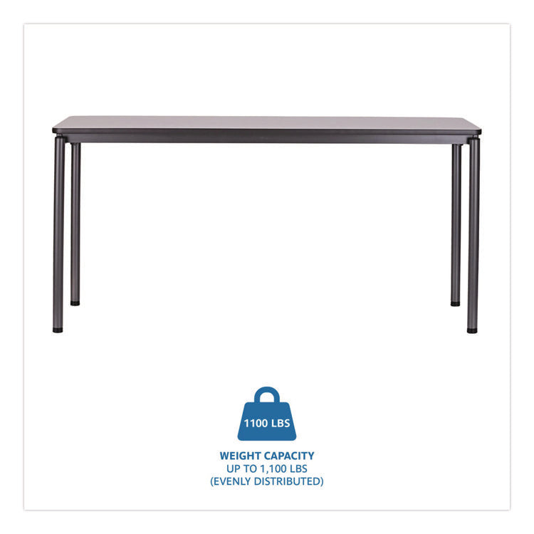 Maxx Legroom Wood Folding Table, Rectangular, 60" x 18" x 29.5", Gray/Charcoal