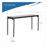 Maxx Legroom Wood Folding Table, Rectangular, 60" x 18" x 29.5", Gray/Charcoal