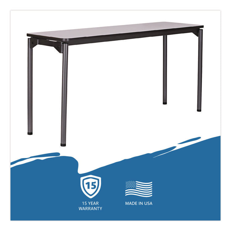 Maxx Legroom Wood Folding Table, Rectangular, 60" x 18" x 29.5", Gray/Charcoal