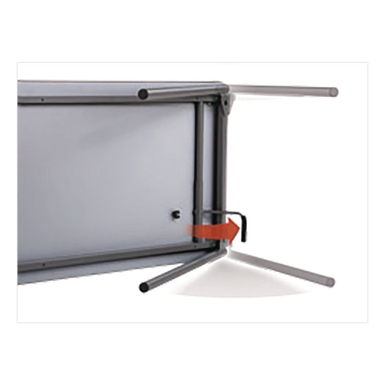 Maxx Legroom Wood Folding Table, Rectangular, 60" x 18" x 29.5", Gray/Charcoal