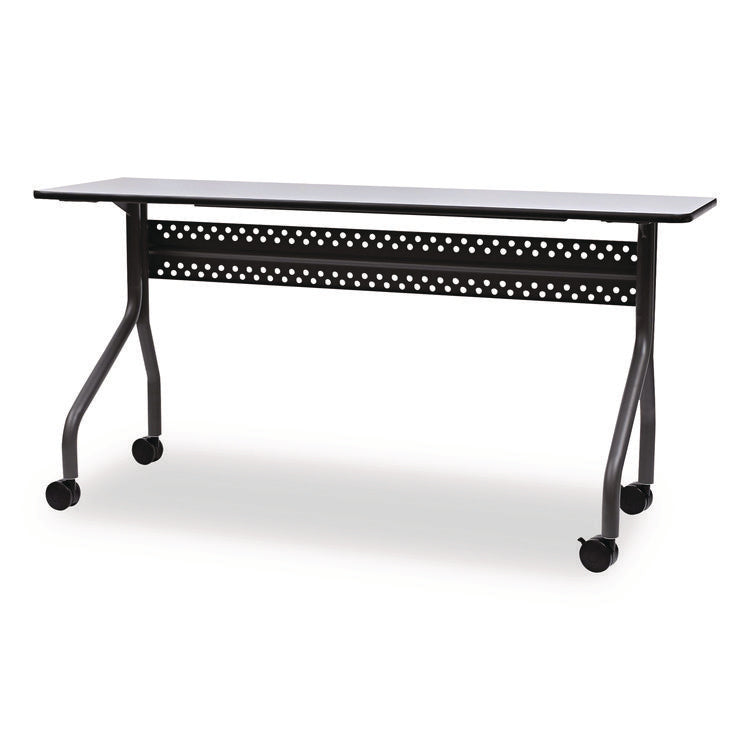 OfficeWorks Mobile Training Table, Rectangular, 60" x 18" x 29", Gray/Charcoal