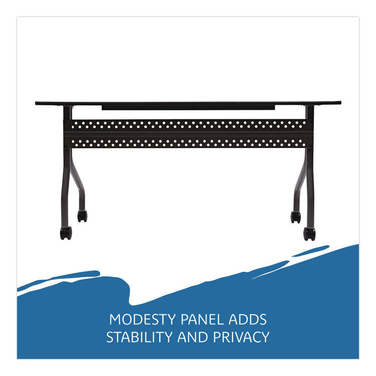 OfficeWorks Mobile Training Table, Rectangular, 60" x 18" x 29", Gray/Charcoal