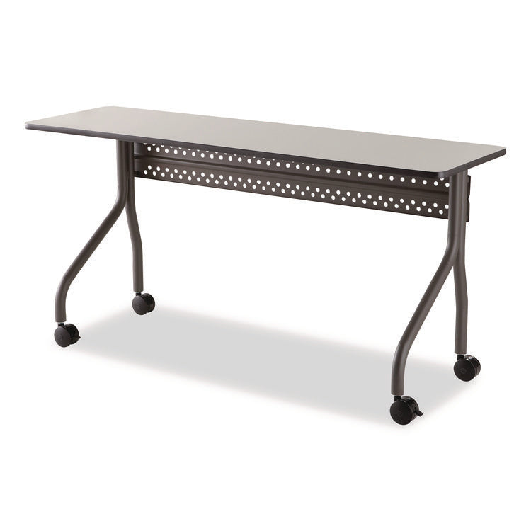 OfficeWorks Mobile Training Table, Rectangular, 60" x 18" x 29", Gray/Charcoal