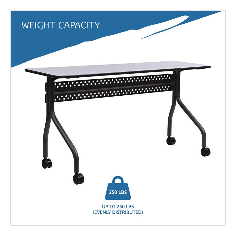 OfficeWorks Mobile Training Table, Rectangular, 60" x 18" x 29", Gray/Charcoal