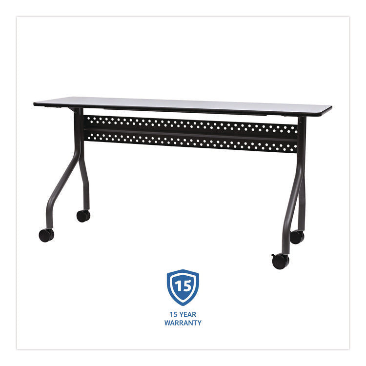 OfficeWorks Mobile Training Table, Rectangular, 60" x 18" x 29", Gray/Charcoal