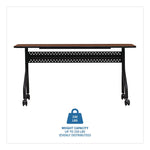 OfficeWorks Mobile Training Table, Rectangular, 60" x 18" x 29", Mahogany/Black