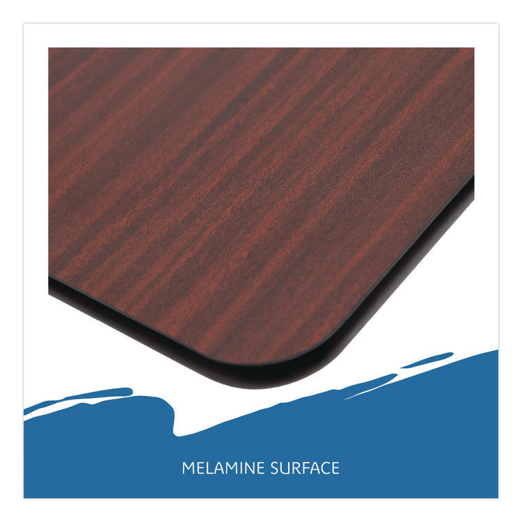 OfficeWorks Mobile Training Table, Rectangular, 60" x 18" x 29", Mahogany/Black