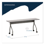 OfficeWorks Mobile Training Table, Rectangular, 72" x 18" x 29", Gray/Charcoal