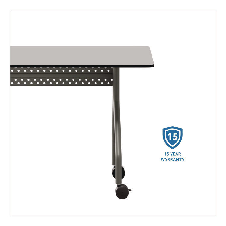 OfficeWorks Mobile Training Table, Rectangular, 72" x 18" x 29", Gray/Charcoal