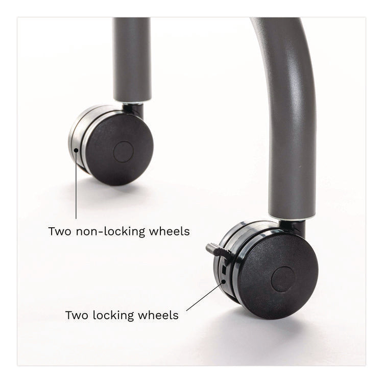 OfficeWorks Mobile Training Table, Rectangular, 72" x 18" x 29", Gray/Charcoal