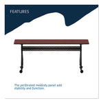 OfficeWorks Mobile Training Table, Rectangular, 72" x 18" x 29", Mahogany/Black