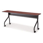 OfficeWorks Mobile Training Table, Rectangular, 72" x 18" x 29", Mahogany/Black