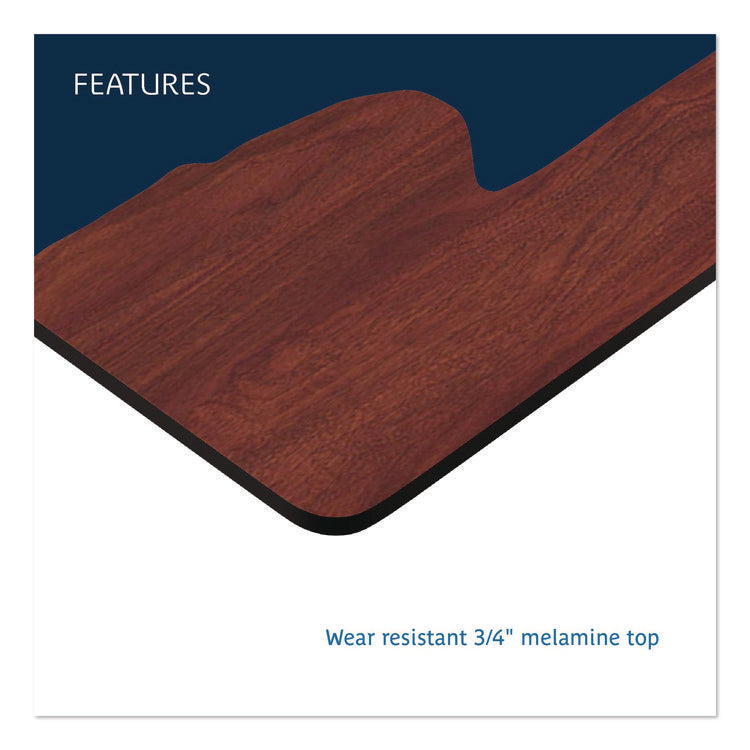 OfficeWorks Mobile Training Table, Rectangular, 72" x 18" x 29", Mahogany/Black