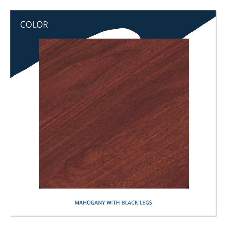 OfficeWorks Mobile Training Table, Rectangular, 72" x 18" x 29", Mahogany/Black