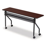 OfficeWorks Mobile Training Table, Rectangular, 72" x 18" x 29", Mahogany/Black