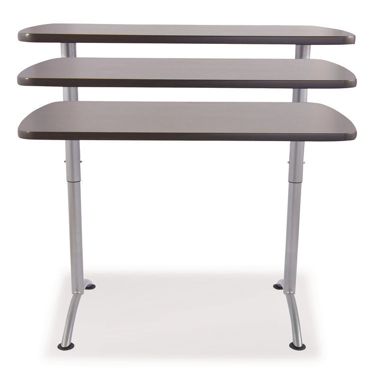 ARC Adjustable-Height Table, Rectangular, 60" x 30" x 30" to 42", Graphite/Silver
