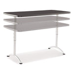 ARC Adjustable-Height Table, Rectangular, 60" x 30" x 30" to 42", Graphite/Silver