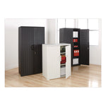 Rough n Ready Storage Cabinet, Four-Shelf, 36w x 22d x 72h, Black