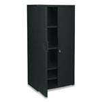 Rough n Ready Storage Cabinet, Four-Shelf, 36w x 22d x 72h, Black