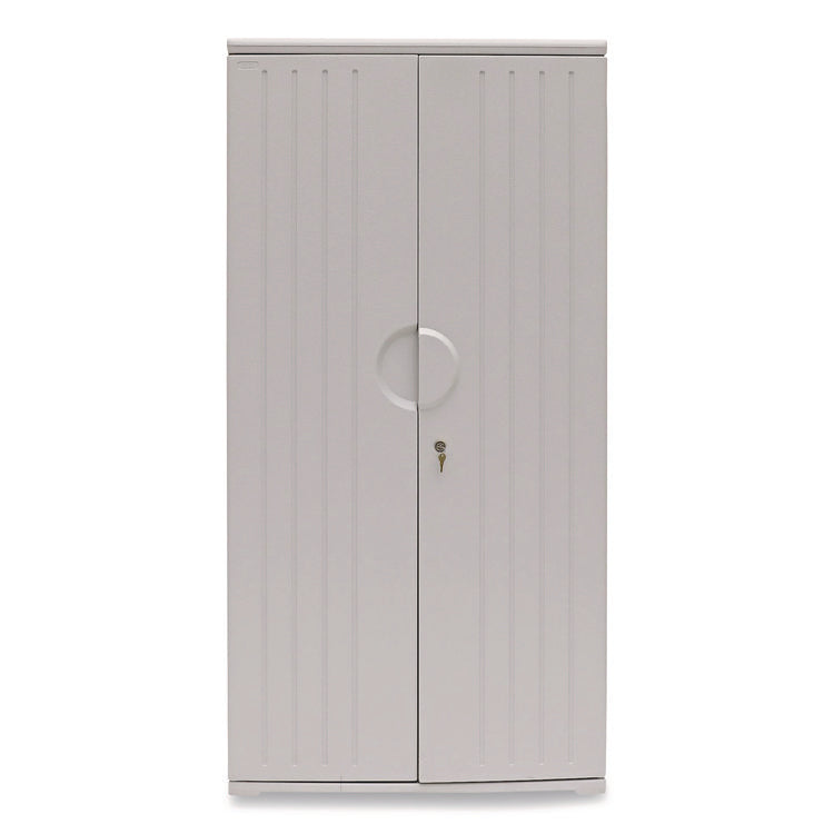 Rough n Ready Storage Cabinet, Four-Shelf, 36w x 22d x 72h, Platinum