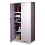 Rough n Ready Storage Cabinet, Four-Shelf, 36w x 22d x 72h, Platinum