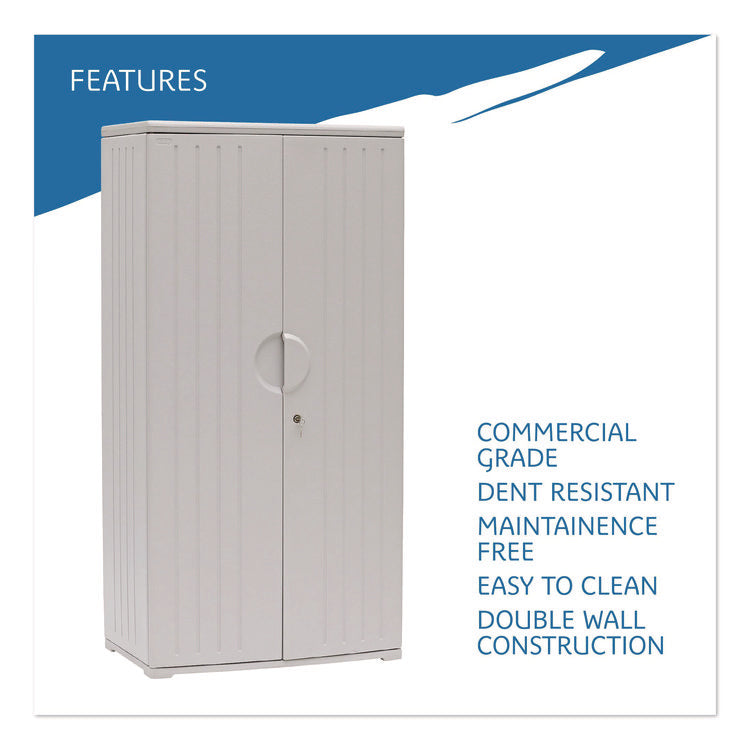 Rough n Ready Storage Cabinet, Four-Shelf, 36w x 22d x 72h, Platinum