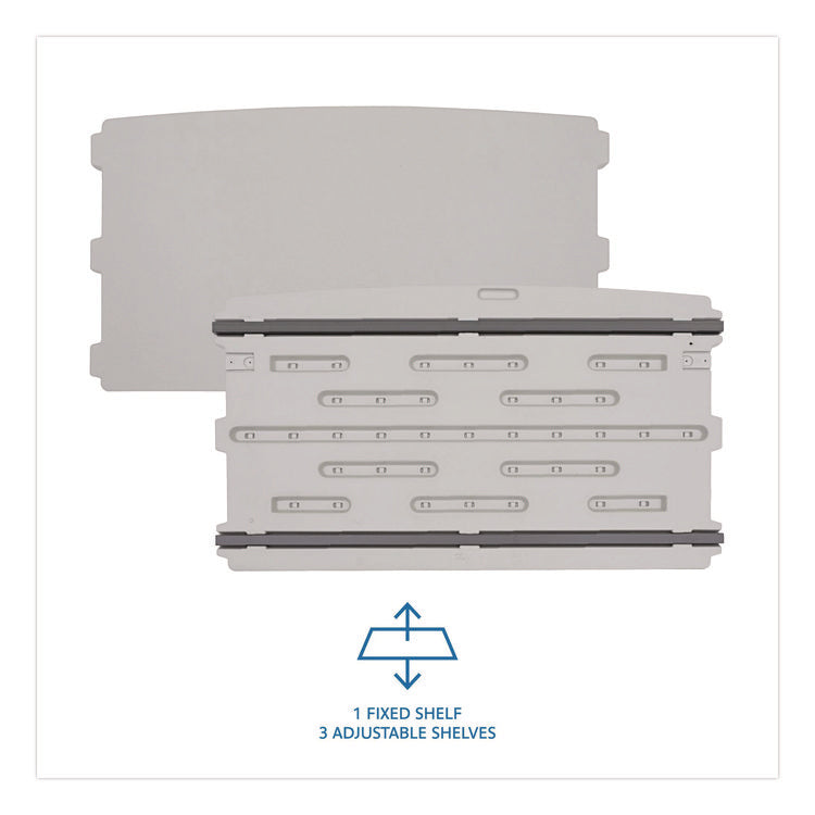 Rough n Ready Storage Cabinet, Four-Shelf, 36w x 22d x 72h, Platinum