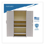 Rough n Ready Storage Cabinet, Four-Shelf, 36w x 22d x 72h, Platinum