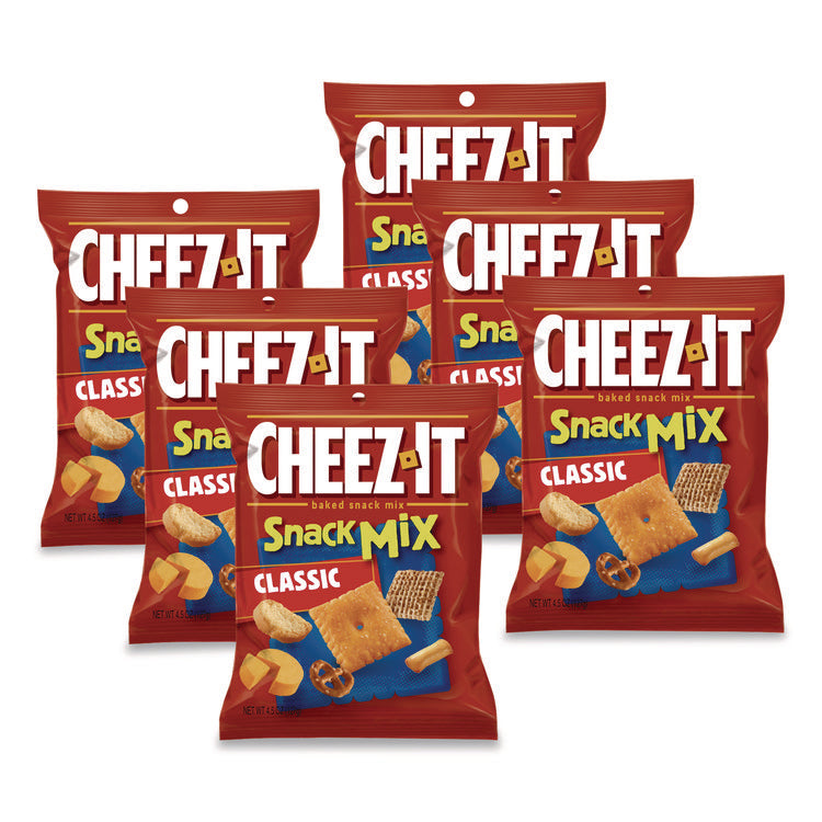 Cheez-It Baked Snack Mix, Classic Cheese, 4.5 Oz Bag, 6/pack