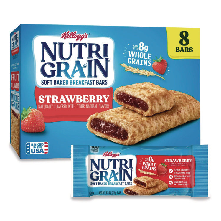 Nutri-Grain Soft Baked Breakfast Bars, Strawberry, 1.3 oz, 8/Box