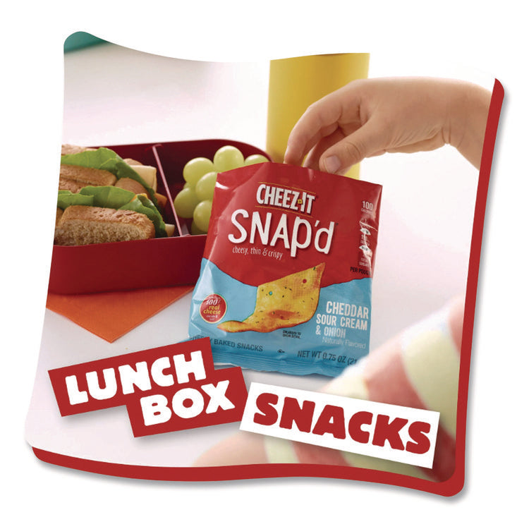 Cheez-It Snap'd Crackers, Cheddar Sour Cream And Onion, 2.2 Oz Pouch, 6/pack