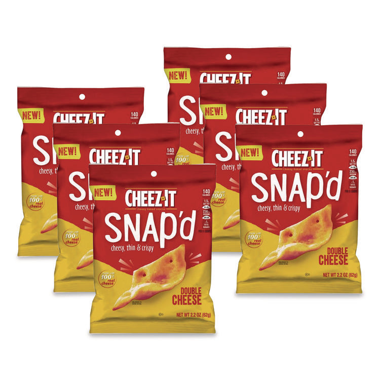 Cheez-It Snap'd Crackers, Double Cheese, 2.2 Oz Pouch, 6/pack